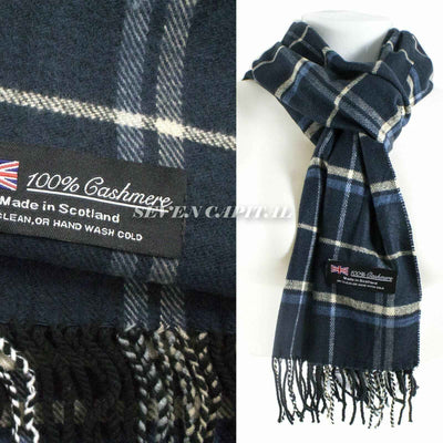 Mens Womens Winter Warm SCOTLAND Made 100% CASHMERE Scarf Scarves Plaid Wool