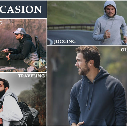 Men's 2-PACK Heavyweight Premium Fabric Fleece Lined Pullover Hoodie (M-2XL) NEW
