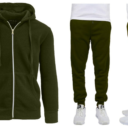 Men's Fleece Lined Hoodie & Jogger Sweatpants Set Activewear Lounge (S-2XL)