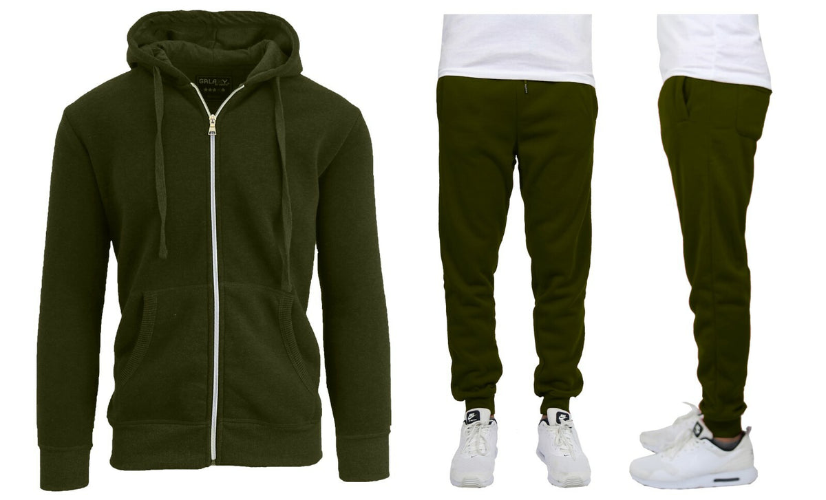 Men's Fleece-Lined Hoodie & Jogger Sweatpants Set, S-2XL