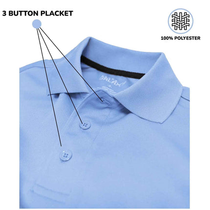 Men's Short Sleeve Moisture Wicking Polo Shirts Lounge Running Gym 5-PACK NEW