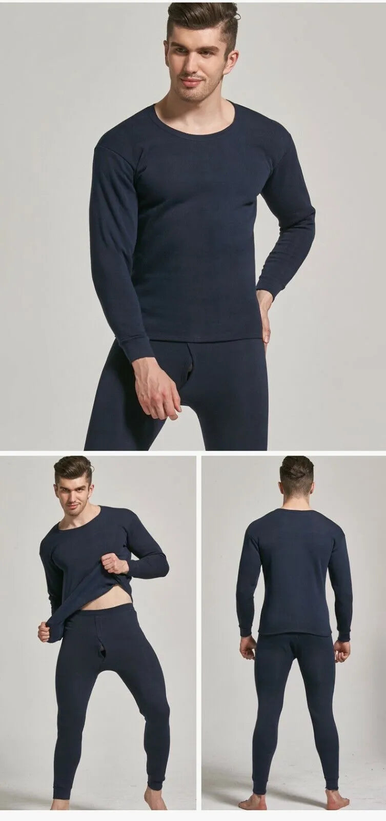 Mens thermal set underwear and shirt 100% cotton pants combo winter - PremiumBrandGoods