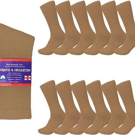 Diabetic Socks, Non-Binding Circulatory Cushion Cotton Crew Socks for Men Women - PremiumBrandGoods