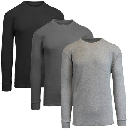 Men's 3-Pack Classic Soft Knit Thermal Shirts – Ribbed & Warm (Sizes- S-2XL) NEW