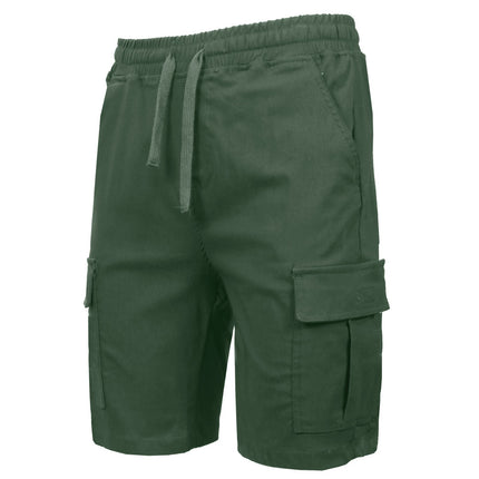 Men’s Flex Cargo Shorts with Elastic Waistband and Drawstring – Comfortable Fit