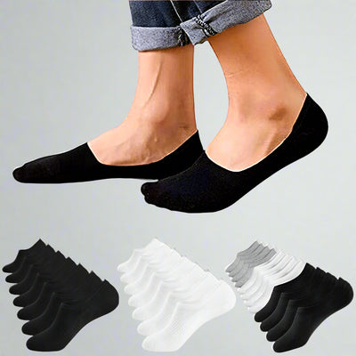 3-12 Pairs Mens No Show Invisible Nonslip Loafer Solid Boat Cotton Low Cut Socks - PremiumBrandGoods