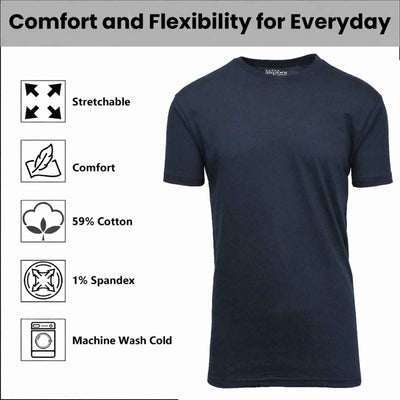 Men’s Modern Fit Crew Neck T-Shirt Soft Breathable Cotton-Poly Blend Casual Tee