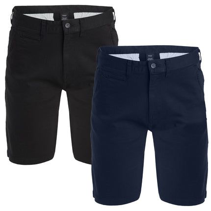 Mens Cotton Flex Stretch Button Closure Chino Shorts (Sizes 30-42) NEW 2-PACK