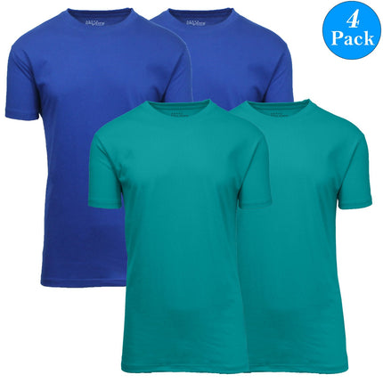 Mens Short Sleeve Brushed Cotton Regular Tee T-Shirt Summer Colors Lounge 4-Pack