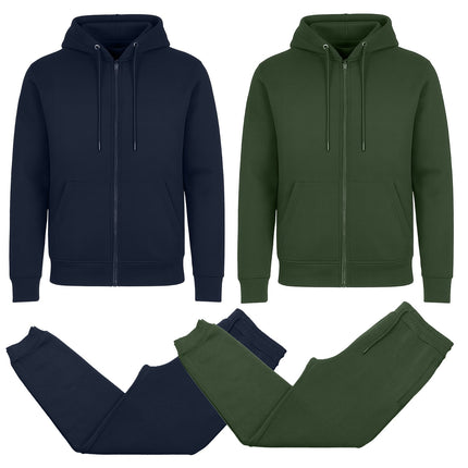 Men’s 4-Piece Fleece-Lined Full Zip Hoodie & Jogger Set – Free Shipping (S–3XL)