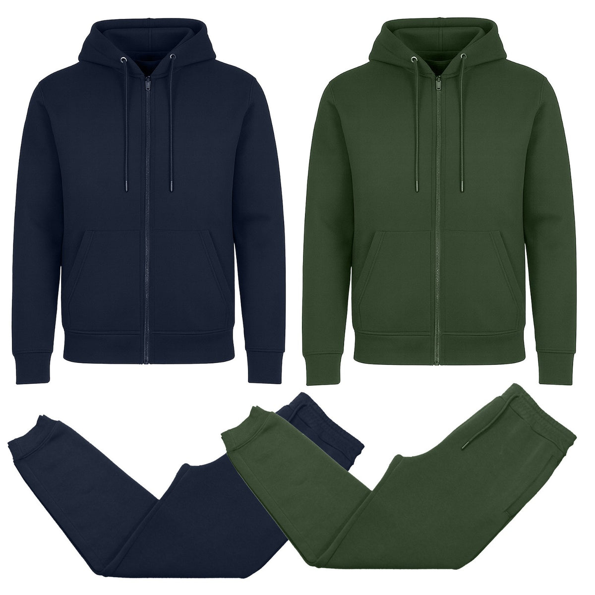 Men's 4-Piece Fleece-Lined Full-Zip Hoodie & Jogger Set, S-3XL