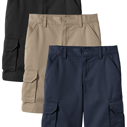 Boys Flex Comfort Super Stretch Cotton Cargo Shorts (Sizes: 8-18) New 3 PACK
