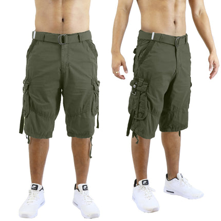 Mens Vintage Cargo Utility Shorts Includes belt Perfect for Camping and Hiking