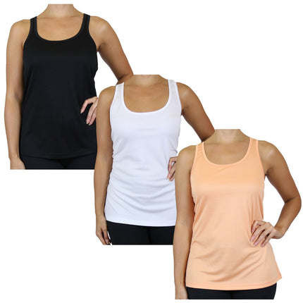 Women's Moisture-Wicking Sport Racerback Tank Tops Shirt 3 PACK(S-3XL) FREE SHIP