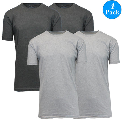 Mens Short Sleeve Brushed Cotton Regular Tee T-Shirt Summer Colors Lounge 4-Pack