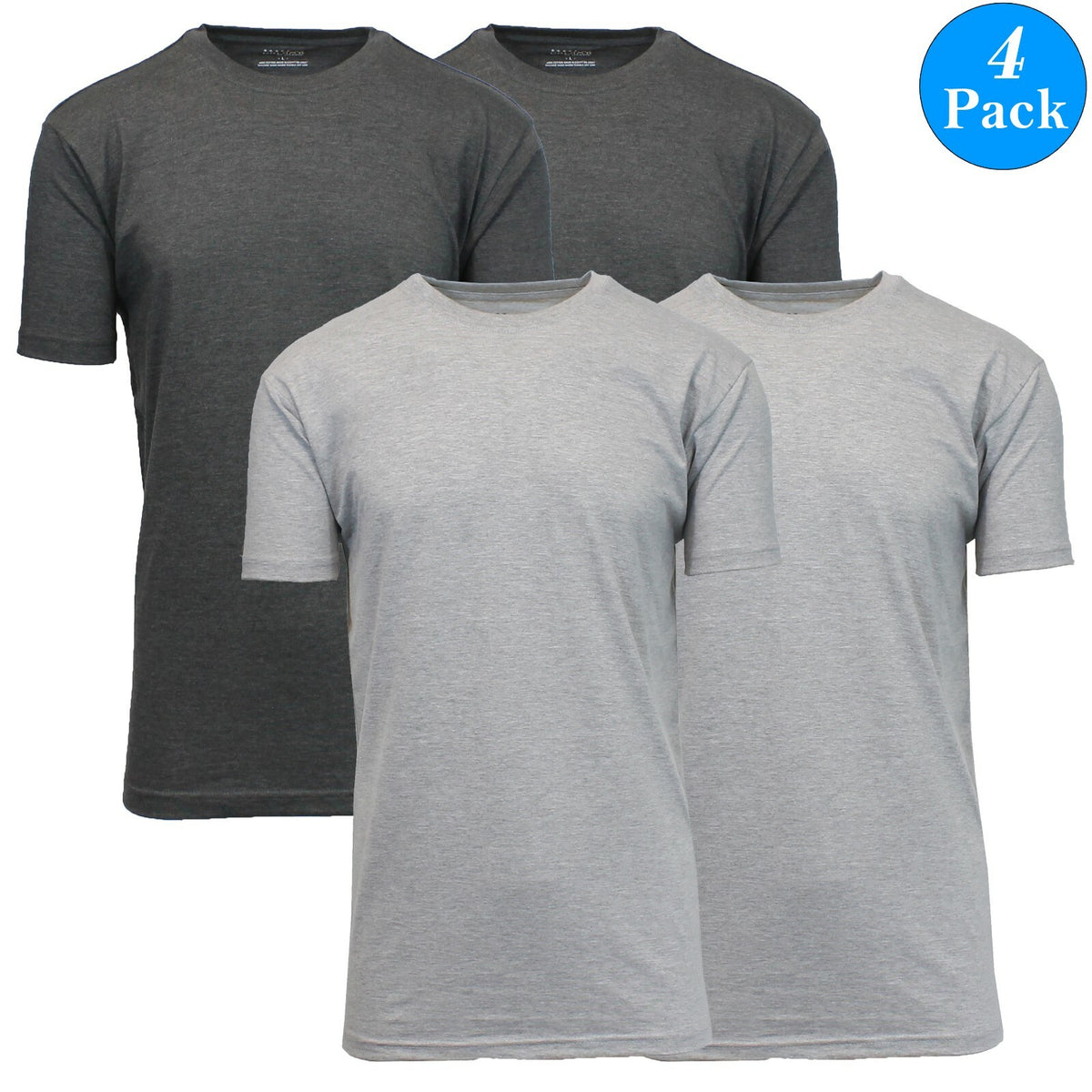 Men's Brushed Cotton Crew Neck T-Shirts, 4-Pack