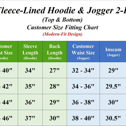Men's Soft Fleece Cotton Blend Pullover Hoodie & Sweatpants Jogging Set