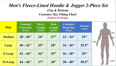 Men's Soft Fleece Cotton Blend Pullover Hoodie & Sweatpants Jogging Set