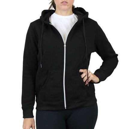 Womens Modern-Fit Fleece-Lined Zip-Up Hoodie Warm Lounge Active Dry NWT (S-3XL)