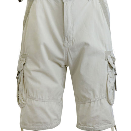 Men's Distressed Washed Cotton Cargo Shorts With Belt (Size 30-42) NEW FREE SHIP