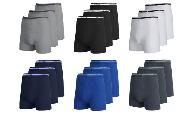 Men's  Stretch Cotton Boxer Briefs (9-Pack) (Sizes: S-2XL) NWT Free Shipping