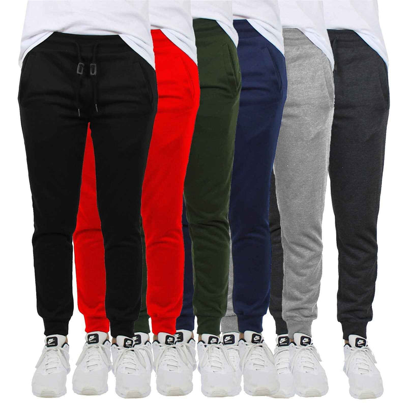 Mens Jogger Pants Sweatpants French Terry Active Gym Lounge Sleep Slim Fit NEW
