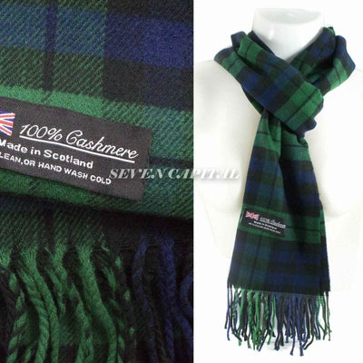 Mens Womens Winter Warm SCOTLAND Made 100% CASHMERE Scarf Scarves Plaid Wool