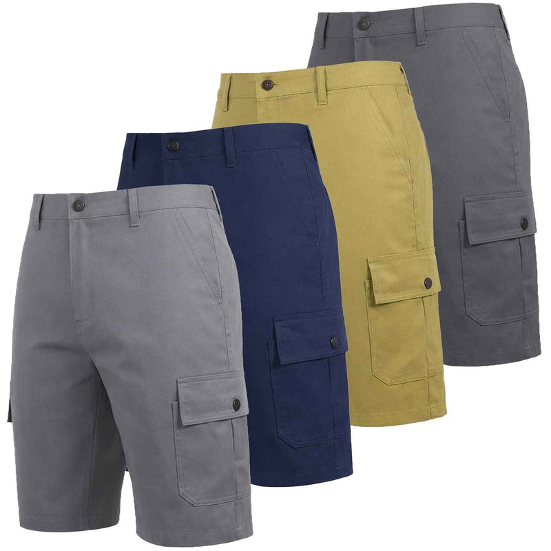 Men's Cotton Flex Stretch Cargo Shorts W/o Belt Tracking Fishing Travel