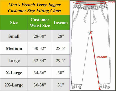 Mens Jogger Pants Sweatpants French Terry Active Gym Lounge Sleep Slim Fit NEW