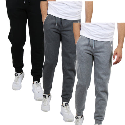3-Pack Mens Slim Fit Classic Fleece Jogger Sweatpants (S-2XL) New Free Shipping
