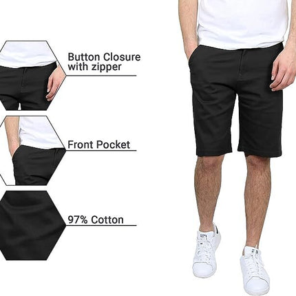 Men's 5-Pocket Flat-Front Stretch Twill Chino Short 2 PACK (Size 30-42)FREE SHIP