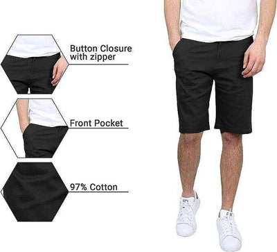 Men's 5-Pocket Flat-Front Stretch Twill Chino Short 2 PACK (Size 30-42)FREE SHIP