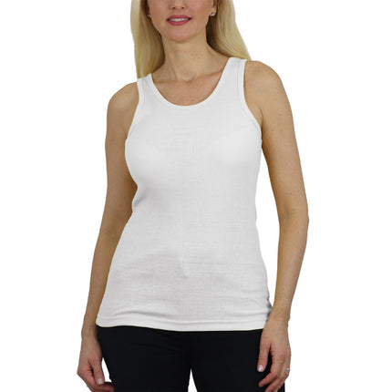 Women's Ribbed Tank Top - Soft Cotton Blend, Regular Fit, Gym & Lounge Wear
