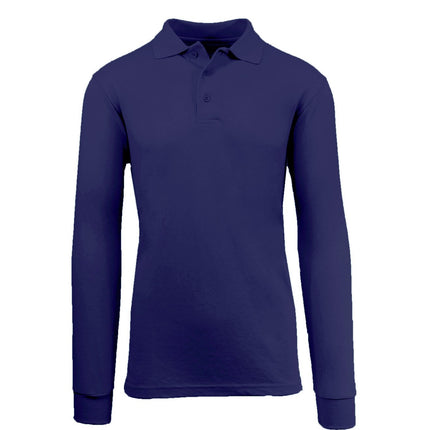Men Long Sleeve Polo Shirt Size S M L Xl XXl New Standard Neck Classic Uniform