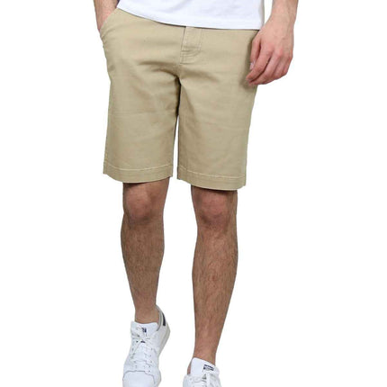 Mens Flat Front Twill Chino Shorts Work Lounge Casual Hiking Summer Pockets NWT