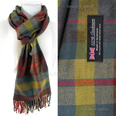 Mens Womens Winter Warm SCOTLAND Made 100% CASHMERE Scarf Scarves Plaid Wool