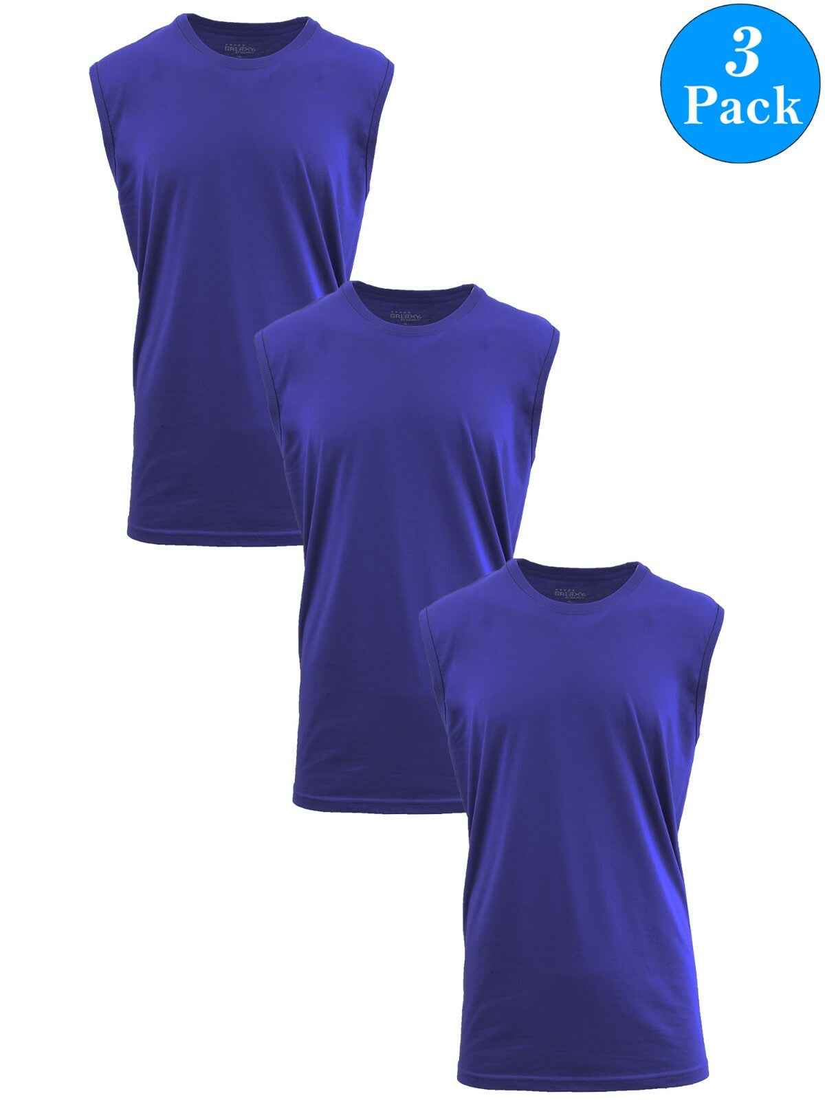 Mens Muscle Tank T-Shirt Cool Mesh Colors Workout Fitness Lounge Running 3-PACK