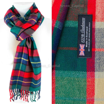 Mens Womens Winter Warm SCOTLAND Made 100% CASHMERE Scarf Scarves Plaid Wool
