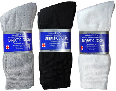 Wholesale Bulk Mens Diabetic Crew Socks Health Circulatory Size 9-11,10-13,13-15 - PremiumBrandGoods