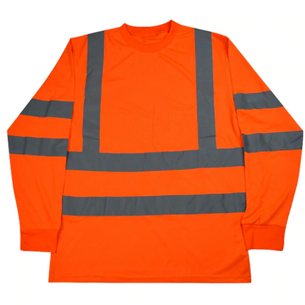 Safety Work Hi Vis High Visibility Reflective ANSI Class 3 T Shirt Long Sleeve - PremiumBrandGoods