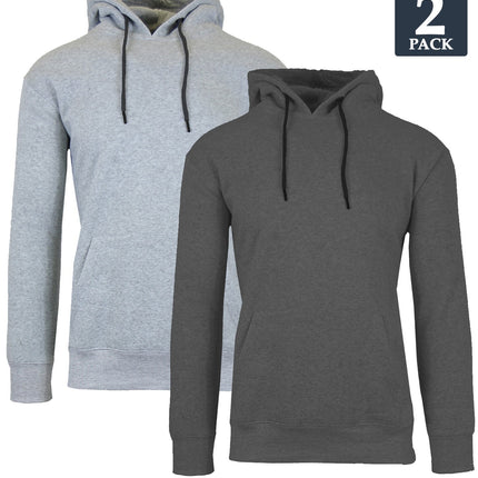 Men's 2-PACK Heavyweight Premium Fabric Fleece Lined Pullover Hoodie (M-2XL) NEW