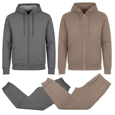 Men's 4-Piece Fleece-Lined Full-Zip Hoodie & Jogger Set, S-3XL