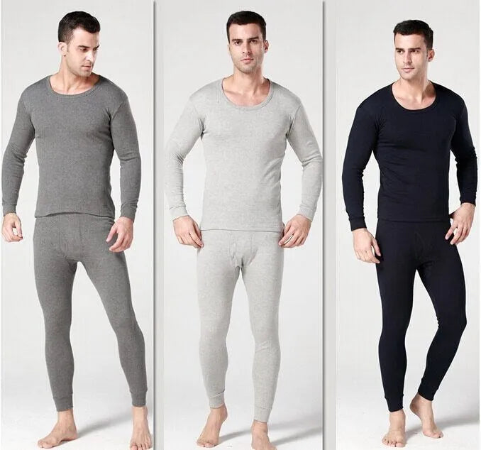 Mens thermal set underwear and shirt 100% cotton pants combo winter - PremiumBrandGoods