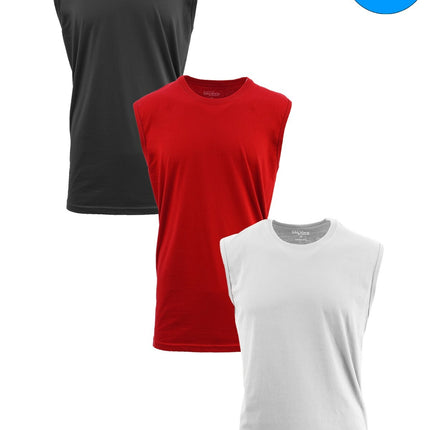 Mens Muscle Tank T-Shirt Cool Mesh Colors Workout Fitness Lounge Running 3-PACK