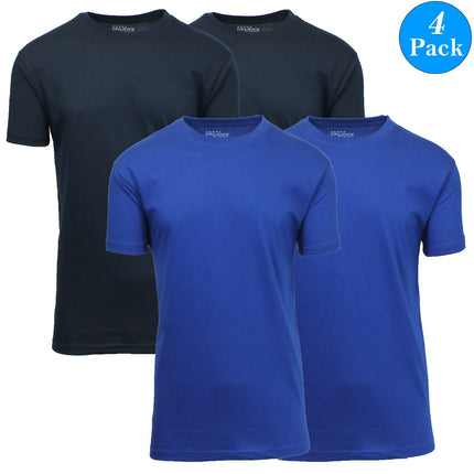 Mens Short Sleeve Brushed Cotton Regular Tee T-Shirt Summer Colors Lounge 4-Pack
