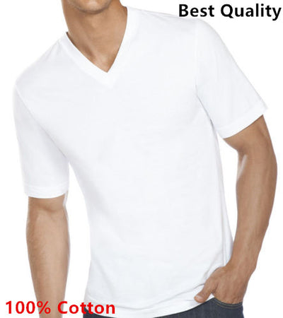 3 to 6 Pcs For Men 100% Cotton Tagless T-Shirt Undershirt Crew V Neck White S-XL - PremiumBrandGoods