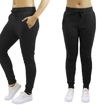 Womens Jogger Pants French Terry Cotton Blend Lounge Sweatpants 2-PACK