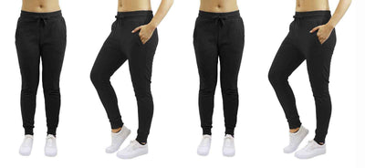 Womens Jogger Pants French Terry Cotton Blend Lounge Sweatpants 2-PACK