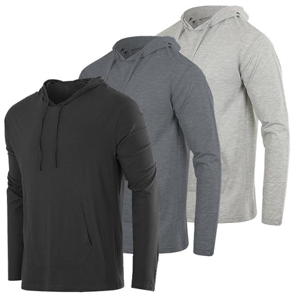 3-Pack Men's Hoodie Shirts Long Sleeve Fishing Shirts Outdoor Skin Protection