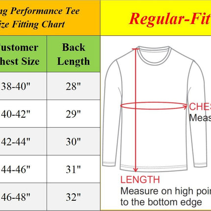 Men's Moisture Wicking Long Sleeve Performance Crew Neck Tagless Tee-NEW , S-2XL